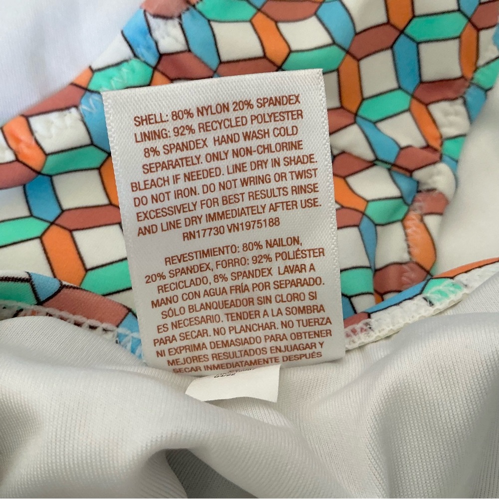 Shade & Shore One Piece Swimsuit Multicolor Geo Print Size XL Beach Swim Vacay - Picture 13 of 13